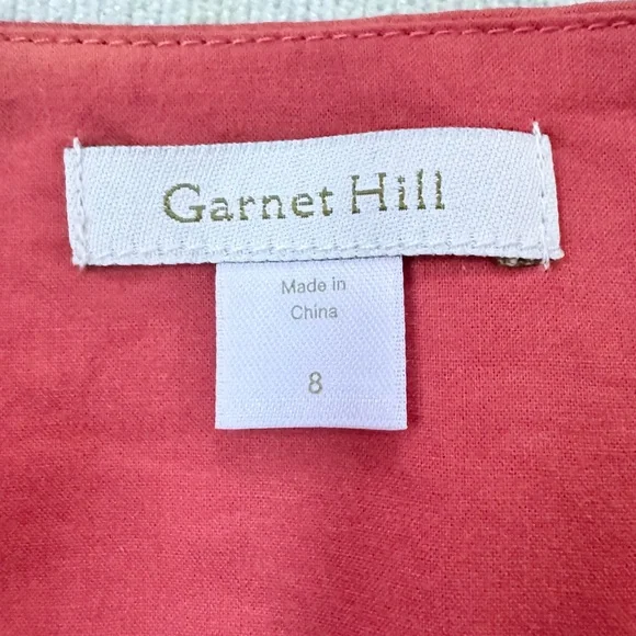 Garnet Hill Orange Floral Skirt Size 8 - Picture 5 of 6